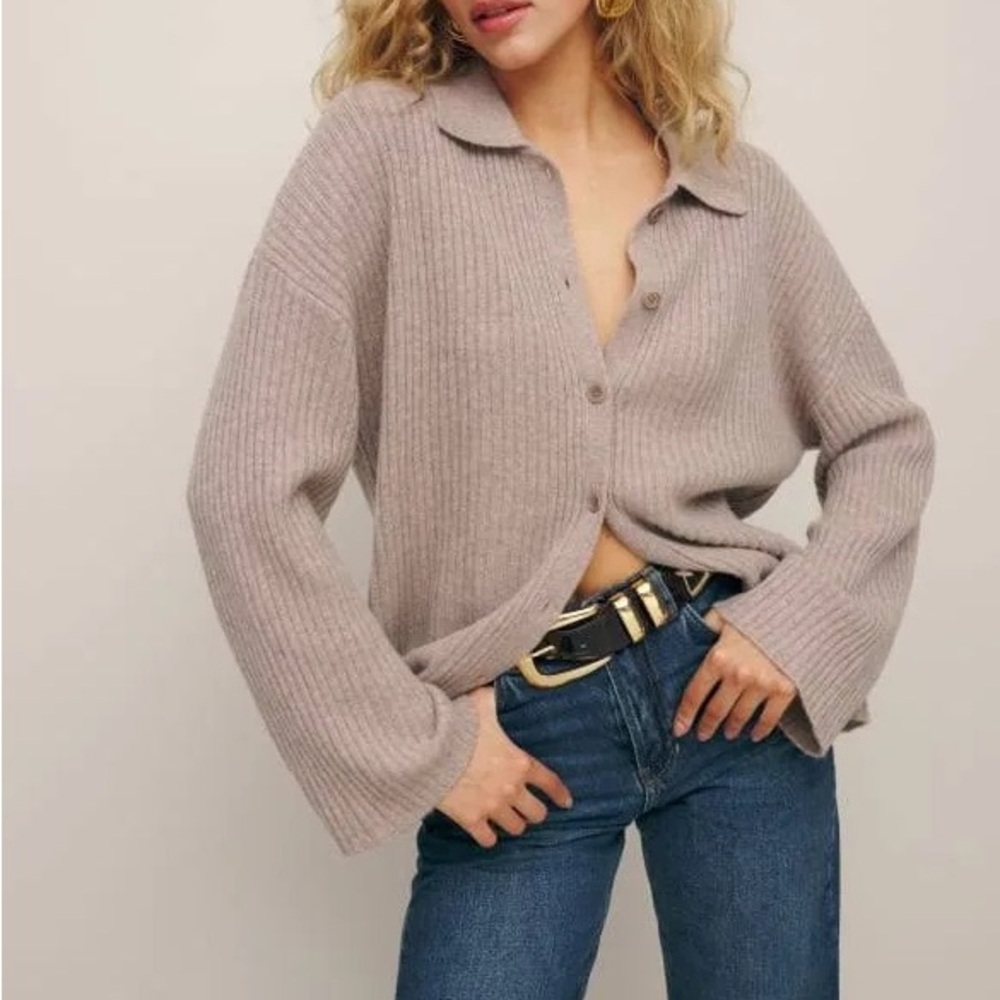 Reformation Fantino Cashmere Collard Cardigan